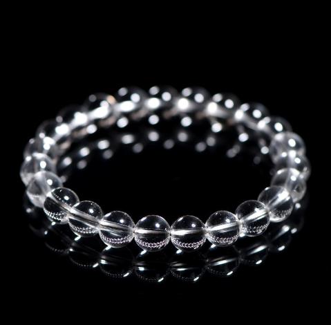 Natural Old Material Round Beads White Crystal Bracelet