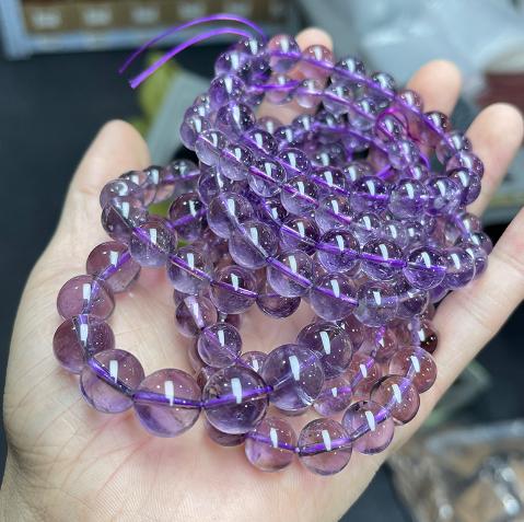 7A Natural Ice Transparent Amethyst Bracelet